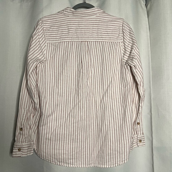 Marine Layer Cotton White and Red Striped Button Shirt - Picture 2 of 9